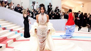 Kim Kardashian Covered in Pears at 2023 Met Gala