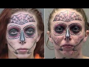 Alyssa Zebrasky Shows off face tattoos in Mugshot goes viral on Internet #mugshot #facetattoo