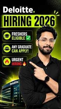 Deloitte Hiring 2026 | Any Graduate Can Apply | Best Jobs For Freshers | Top MNC Jobs #shorts #jobs