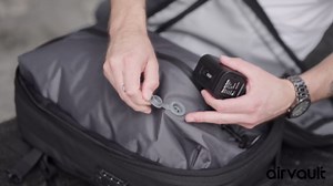 AirVault Reusable Vacuum Compression Travel Bag for Carry-On Suitcase and Backpack, Recycled IP67 Waterproof Space Saver Vacpack (18L Gray (2-Pack) (Air Pump Included)