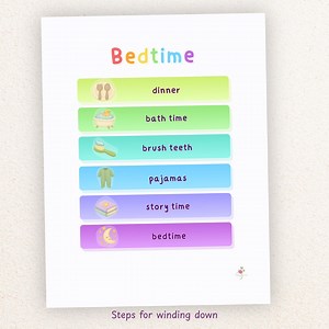 Toddler Bedtime Routine Chart • Calm Visual Schedule for Evenings - Etsy UK