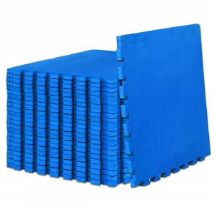 ProsourceFit Exercise Puzzle Mat 3/4-in, Blue, 96 Sq Ft - 24 Tiles