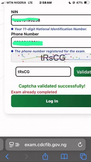 Day 2 of CDCFIB exam👁️👁️ I just login to my exam portal en show me this and en no even show me the question... I com log out and login again en now show me "ur Exam already completed"... Nah so I take fail oh. Nigeria happened to me #CDCFIB2025 #CDCFIBRecruitment #Recruitment | Authentic Page NG