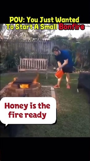 He Tried To Start A Small Bonfire… Then This Happened 🔥💀#fail #funny #bonfire #shorts #viral