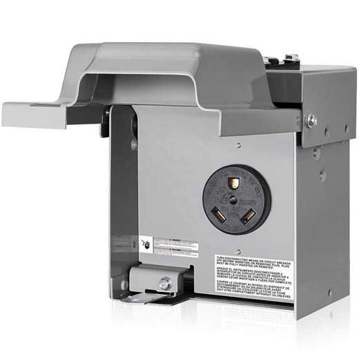 Linsheng Extra Large 3R Enclosure-Rainproof Power Box with NEMA TT-30R Receptacle Panel 30 AMP RV Outlet Box for 30A 125V RV/EV Camper