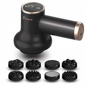 Cordless Cellulite Massager, Handheld Lymphatic Drainage Tool, Mini Body Sculpting Machine with 9 Speeds and 8 Massage Heads, Lymphatic Drainage Massage Tool for Legs Butt Belly Fat