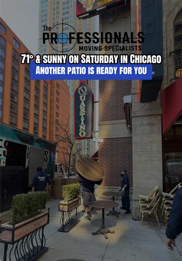 It’s cold today… but saturday hits 70 ☀️so we’re getting patios ready now another one set by the professionals😎 THE MOST TRUSTED MOVING COMPANY in CHICAGO. We handle residential & commercial properties offer storage solutions & Junk removal. Check out our 5 star Reviews on Google, Yelp,Facebook & Angie’s list! 5 Star Google Reviews: https://g.co/kgs/Szo4gY Contact us today for a free quote at (773)478-1365. Free Quotes: http://www.thepromove.com/. #chicagomovers #theprofessionalsmoving #chicago