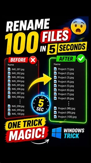 Rename 100 Files in 5 Seconds 😳 Windows Trick