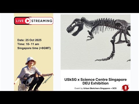 LIVE Urban Sketching | Dinosaurs 🦖