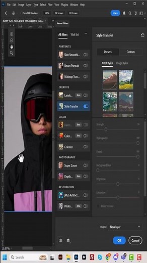 Style Transfer By AI in Photoshop 2025