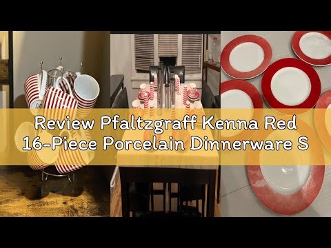 Review Pfaltzgraff Kenna Red 16-Piece Porcelain Dinnerware Set, Service for 4