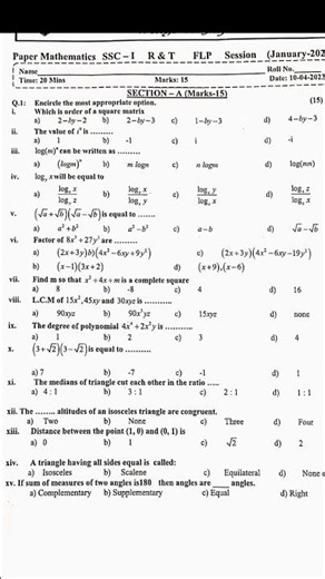 Class 9 Important Mcqs for board exams.Class 9th, Math, MCQs, 9 math important MCQs || Full Book
