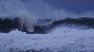 Massive Sea Swell Waves Braking On Coast Stock Footage SBV-307684243 - Storyblocks
