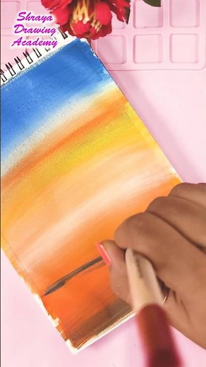 Painting Beautiful Evening Sky | Evening Sky Acrylic Painting for Beginners