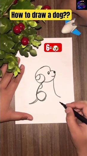 How to Draw Simple & Easy Dog with the help of 6 ???? 6=Dog 🐶 ?? Wow Easy and Simple #dog