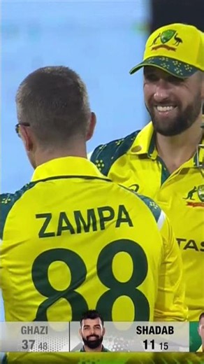 Zampa strikes, The sweep misses & Ghazi's stumps are shattered #PAKvAUS #BackTheBoysInGreen M9J1H