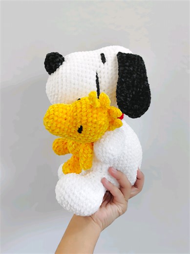 Snoopy & Woodstock amigurumi 🥰✨ #amigurumi #snoopy #snoopyamigurumi