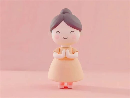 Cartoon Cute Girl 3D Motion Graphic | Pastel 3D Animation