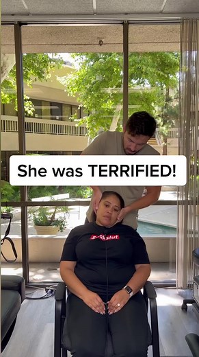 That neck pull at the end though #chiropractor #fyp #adjustment | chiropractor adjustment