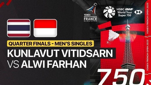 Kunlavut Vitidsarn (THA) vs Alwi Farhan (INA) - Full Match | YONEX French Open 2025