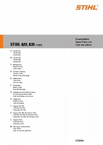 Fiche Technique Stihl 029 - Notice & Manuel PDF