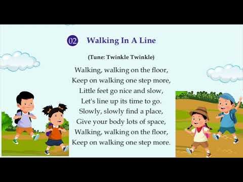 Walking in A line | English Rhymes for Junior Kindergarten (4-5 Years old) | Podar Prep Preschool