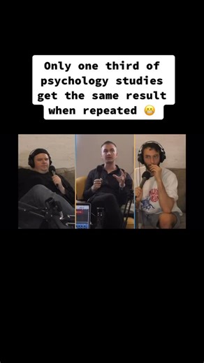 Steve Rathje - Psychology on Instagram: "This is called the “Replication Crisis” — Google for more details. Basically, all psychological scientists have had to grapple with this and improve their methods to make the science better and more replicable. This was 10 years ago, and psychological science has gotten better since — yet, it’s maybe best to trust studies that have been replicated before, as opposed to single studies that haven’t been replicated. Also, this is from an episode of “The Down