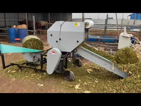 Corn silage compress hay pressing bagging packing machine