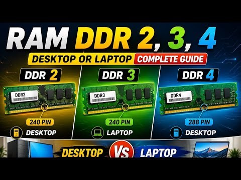 RAM DDR2 DDR3 DDR4 Difference | Desktop vs Laptop RAM Explained Hindi