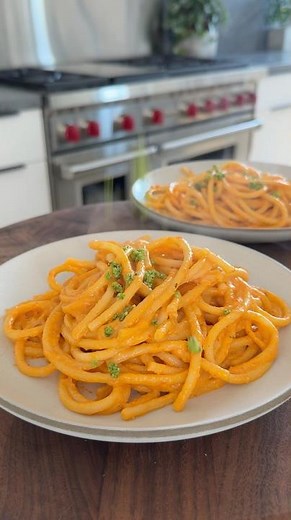 Creamy tomato burrata pasta with basil-parmesan✨