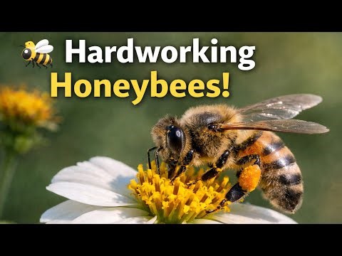 How Honeybees Collect Nectar From Flowers 🐝| Amazing Bee Pollination Process