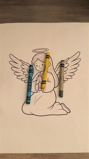 Coloring an Angel #fyp #fypシ #asmr #coloring | Coloring