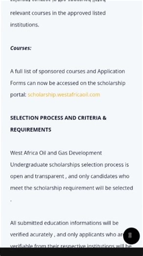 West Africa Oil and Gas Development Undergraduate Scholarship 2025/2026