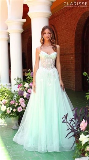Clarisse 62135 - Colorful Lace Applique Sweetheart Ballgown