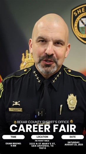 🚨 Begin Your Journey with the Bexar County Sheriff’s Office! 👮‍♂️ Career Fair happening Saturday, August 23, 2025, at Tri Point YMCA(3233 N St. Mary’s St, San Antonio) ✅ On-site written & physical assessments ✅ Meet recruiters & deputies ✅ Start the academy in as little as 30 days! 📱 Text “DEPUTY” to 210-934-7028 📧 Email: bcso.recruiting@bexar.org We can’t wait to meet you — your career starts here! | Bexar County Sheriff's Office