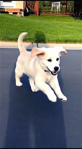 cute puppy running on the street #dog #puppy #dogplaying #dogrunning #pet #cutedog #trending #shorts
