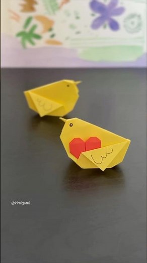 Simple and easy sticky note origami chick for Easter #springonyoutube #eastercrafts #origami #折り紙