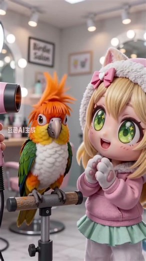 Celina making cute bird hair cut #fypシ゚viral