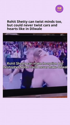Rohit Shetty builds universes with flying cars and emotions on fire — Nolan could never handle that much drama and dhoom! ❤️ #RohitShettyMagic #SRKUniverse #DilwaleVibes #BollywoodBeatsHollywood #FilmyLegend #IndianCinemaLove #DramaAndDhoom #ActionWithEmotion #BollywoodRoyalty #SRKForever #DesiCinemaFeels #MasalaMasterpiece #FilmyVibesOnly #CinemaWithHeart #RohitShettyStyle | Film Coded | Facebook