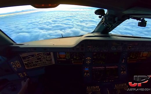 空客 A350-1000 驾驶舱视角巴黎降落