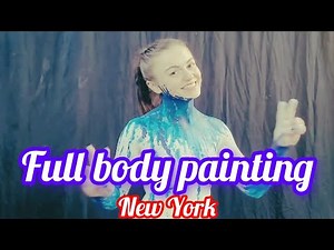 Body painting performance on street show New York city
