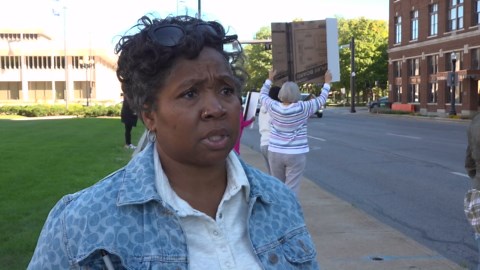 Childcare rally at Allen County Courthouse