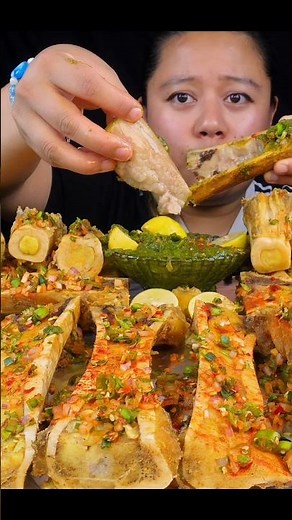 juicy fatty bonemarrow 🤤 #mukbang #mukbangpari #eatingshow #foodchallenge #eating #bonemarrow