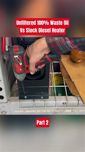 Unfiltered Waste Oil vs Stock Diesel Heater Comparison