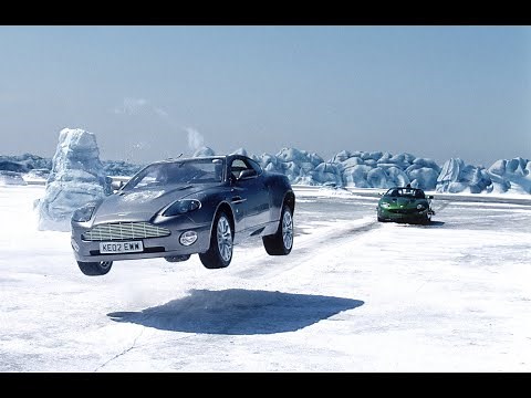 Aston Martin Vanquish Vs Jaguar XKR in James Bond car chase scene.