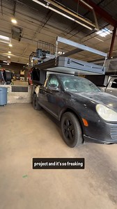 Very excited to test fit the @tuneoutdoor M1 camper onto the Porsche-Up Truck! The project is coming together better than we ever hoped, this thing looks amazing 🤩 #porsche #overlanding | The Rad Factory