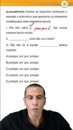 QUESTÃO DE CONCURSO - USO DOS PORQUÊS
