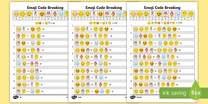 Emoji Crack the Secret Code Maths Worksheets | KS2