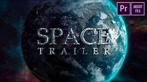 Epic Space Trailer Title Opener with Dramatic 3D Text and Glitch Effects