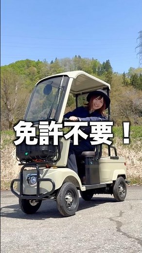 [No license required] Covered electric four-wheeled vehicle that can also carry cargo.